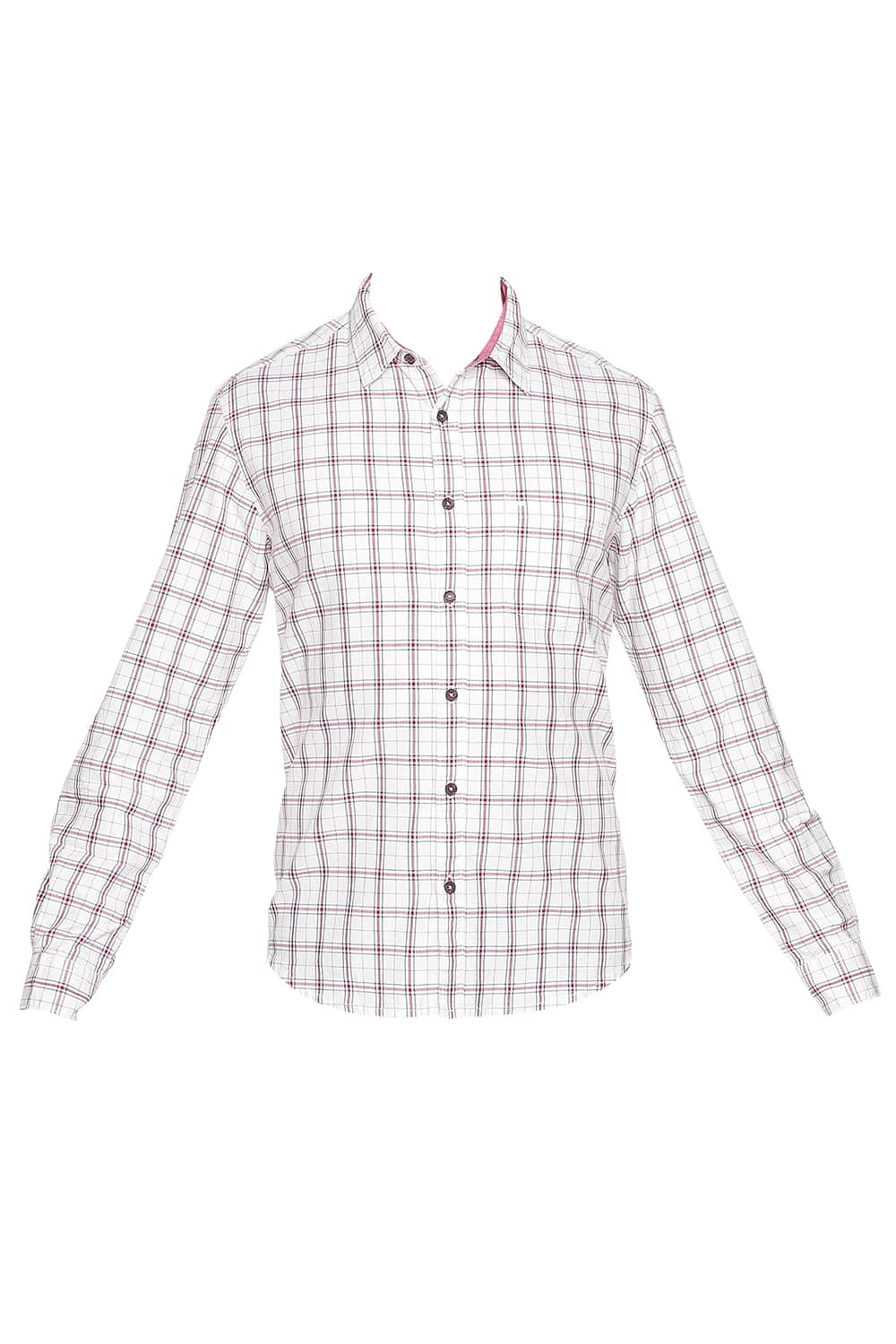 BASICS SLIM FIT TWILL CHECKS SHIRT