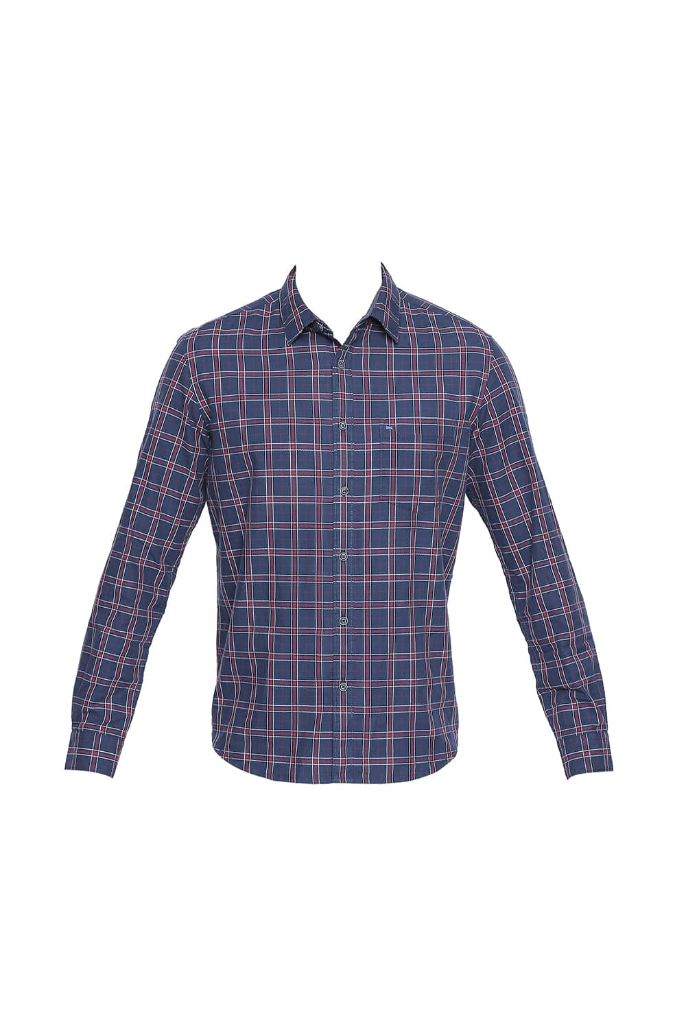 BASICS SLIM FIT TWILL CHECKS SHIRT