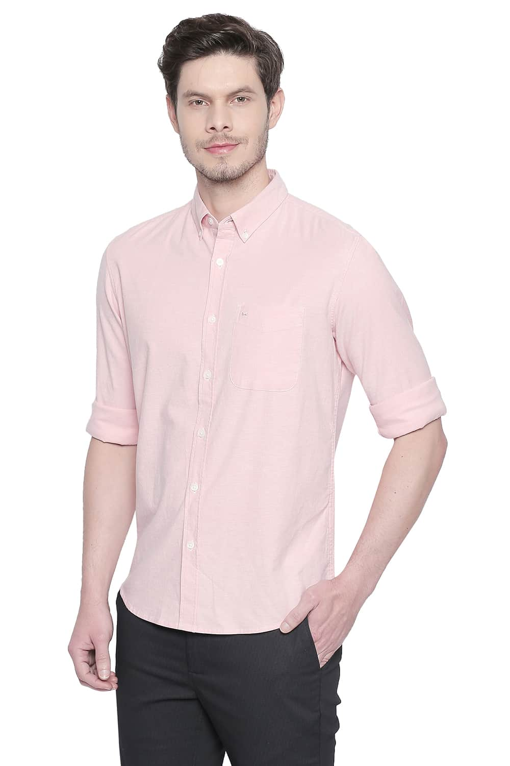 BASICS SLIM FIT OXFORD STRETCH SHIRT