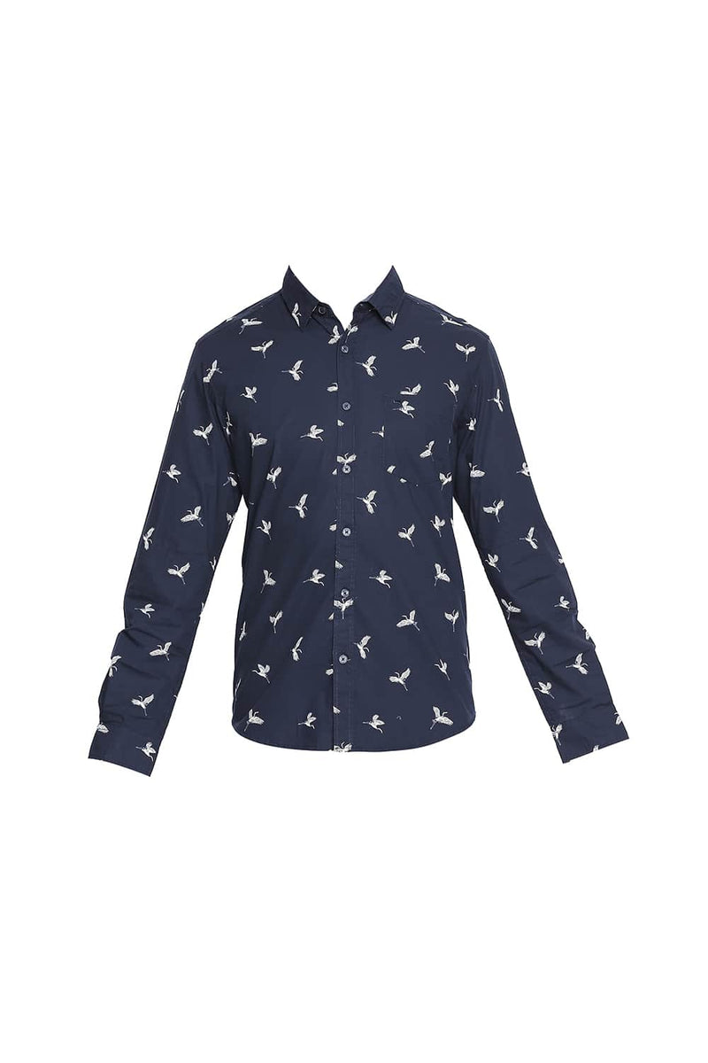 BASICS SLIM FIT PRINTED SHIRT