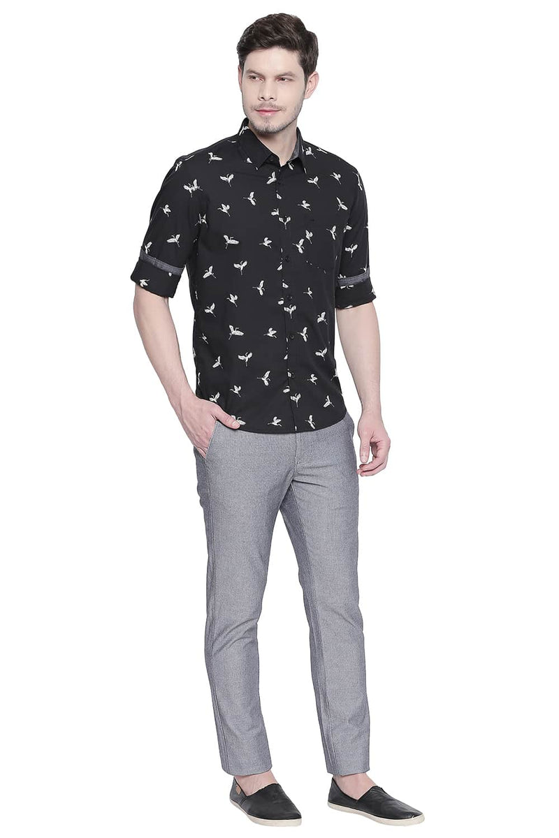 BASICS SLIM FIT PRINTED SHIRT