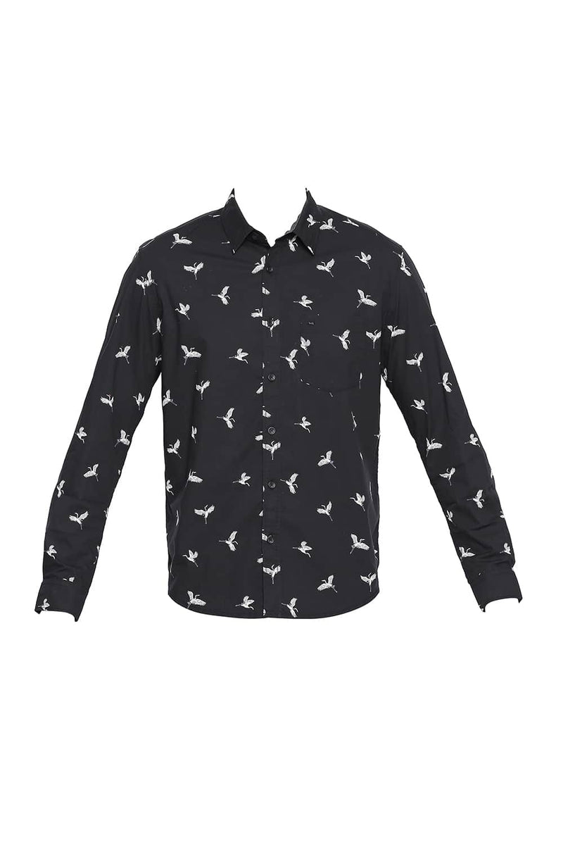 BASICS SLIM FIT PRINTED SHIRT