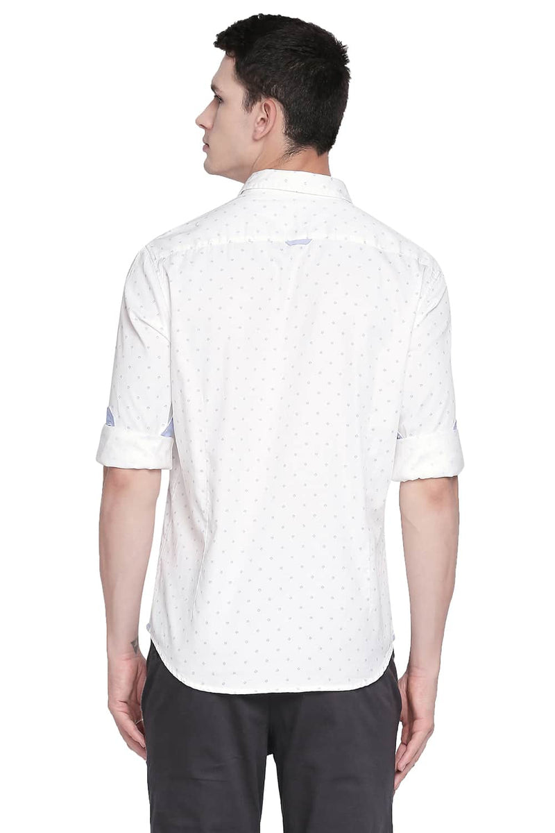 BASICS SLIM FIT SATIN PRINTED SHIRT