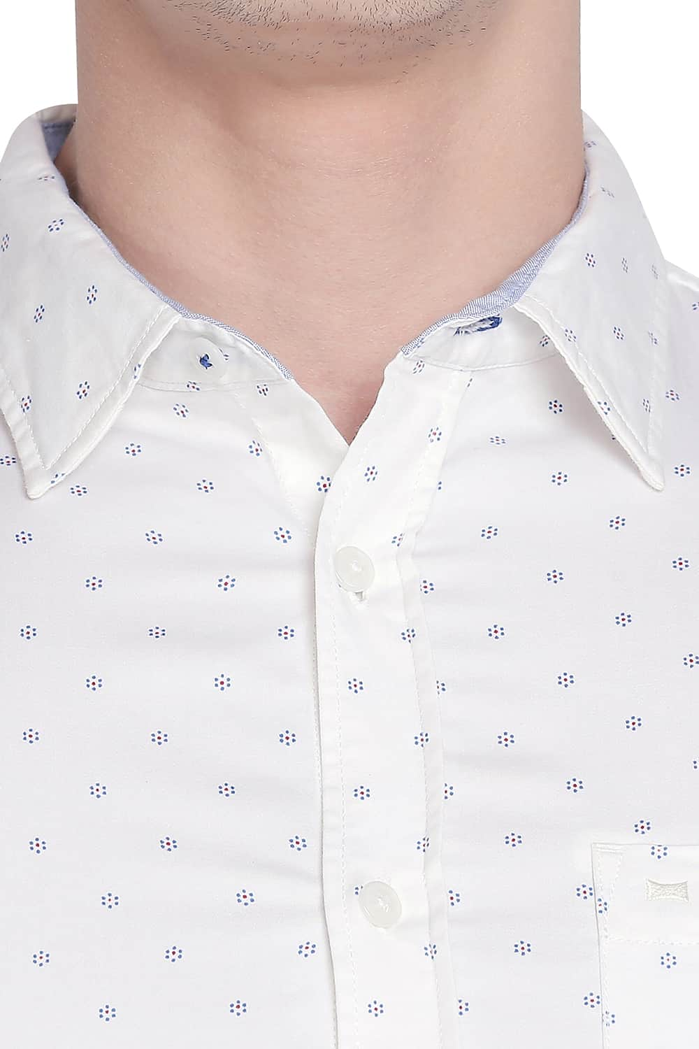 BASICS SLIM FIT SATIN PRINTED SHIRT