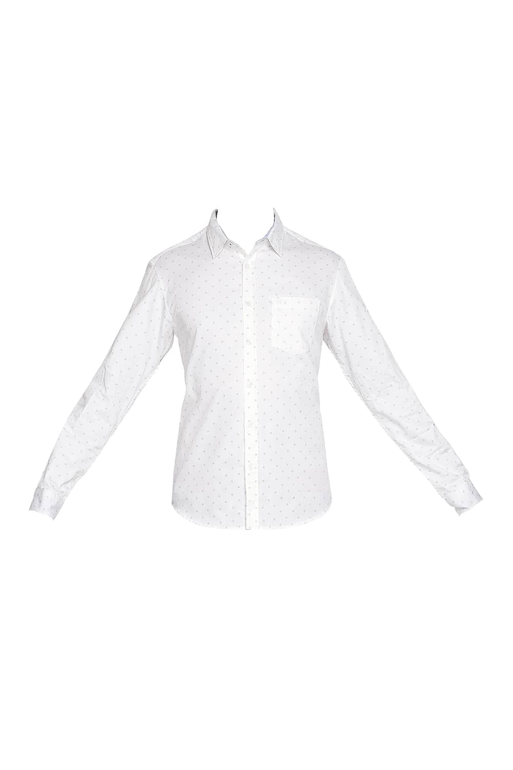 BASICS SLIM FIT SATIN PRINTED SHIRT