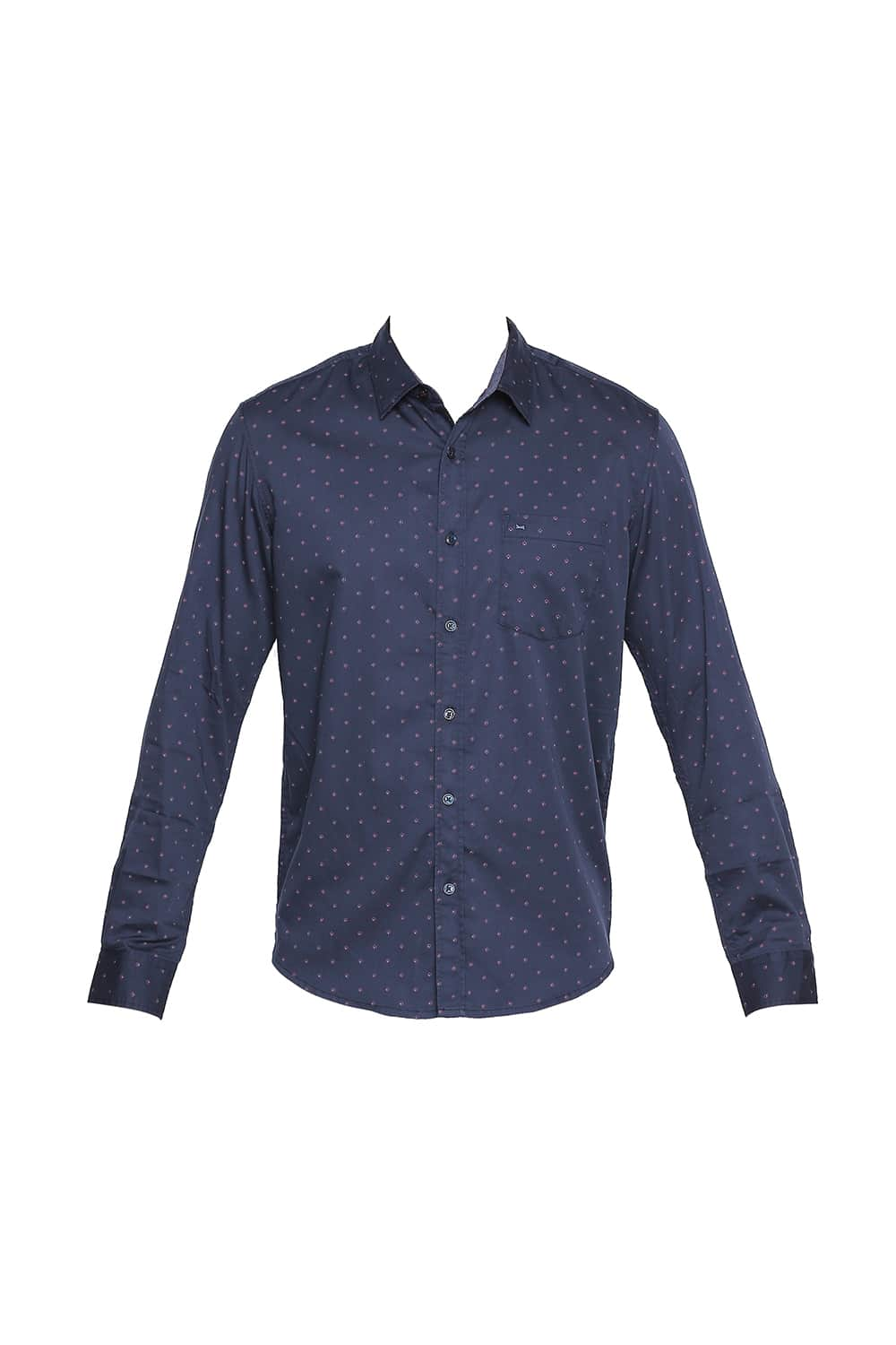 BASICS SLIM FIT SATIN PRINTED SHIRT