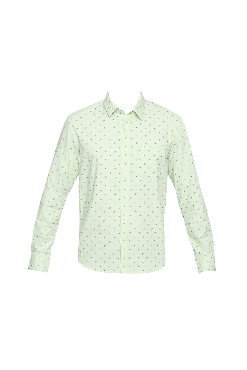 BASICS SLIM FIT OXFORD PRINTED SHIRT