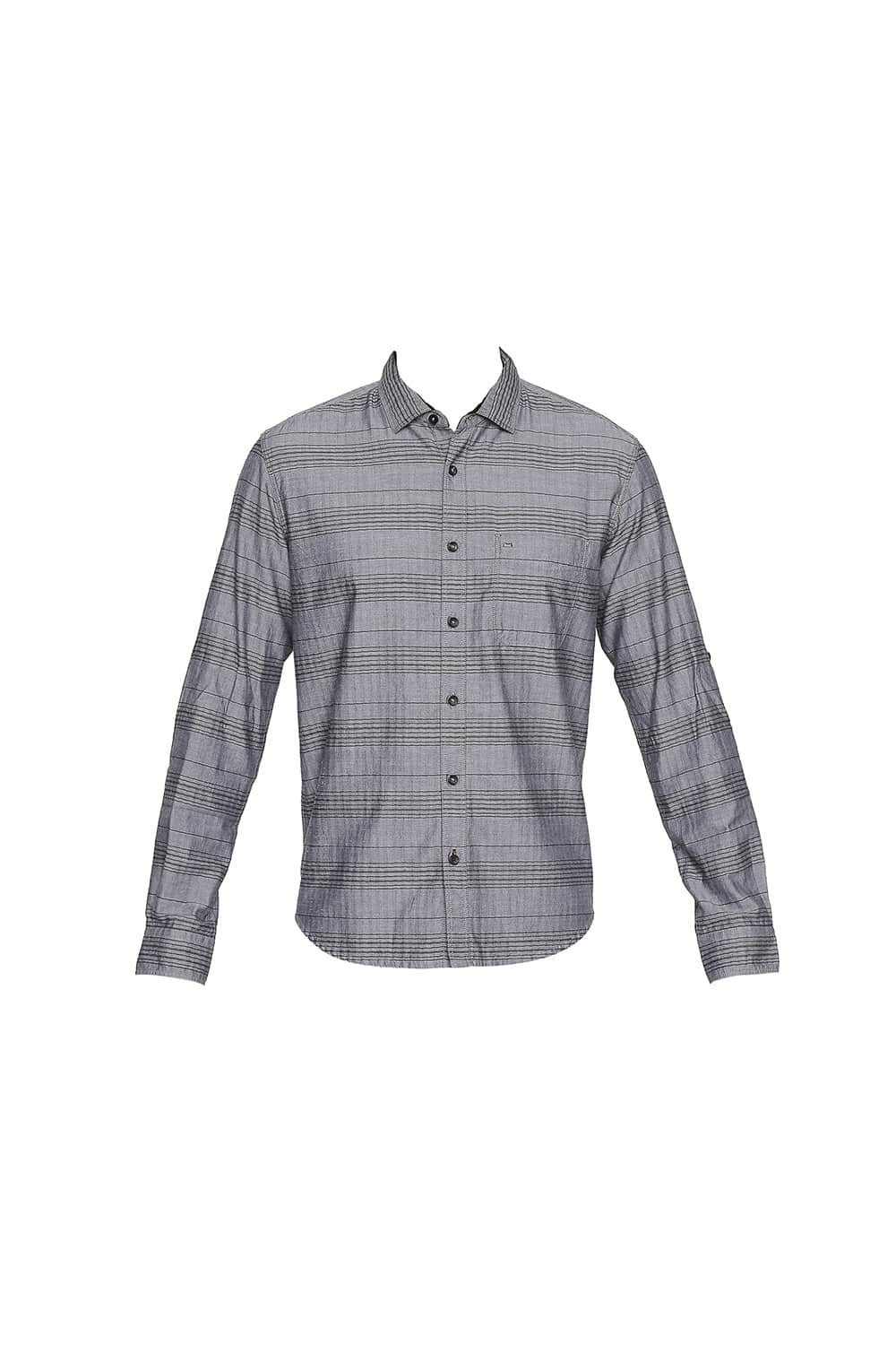 BASICS SLIM FIT WEFT STRIPES SHIRT