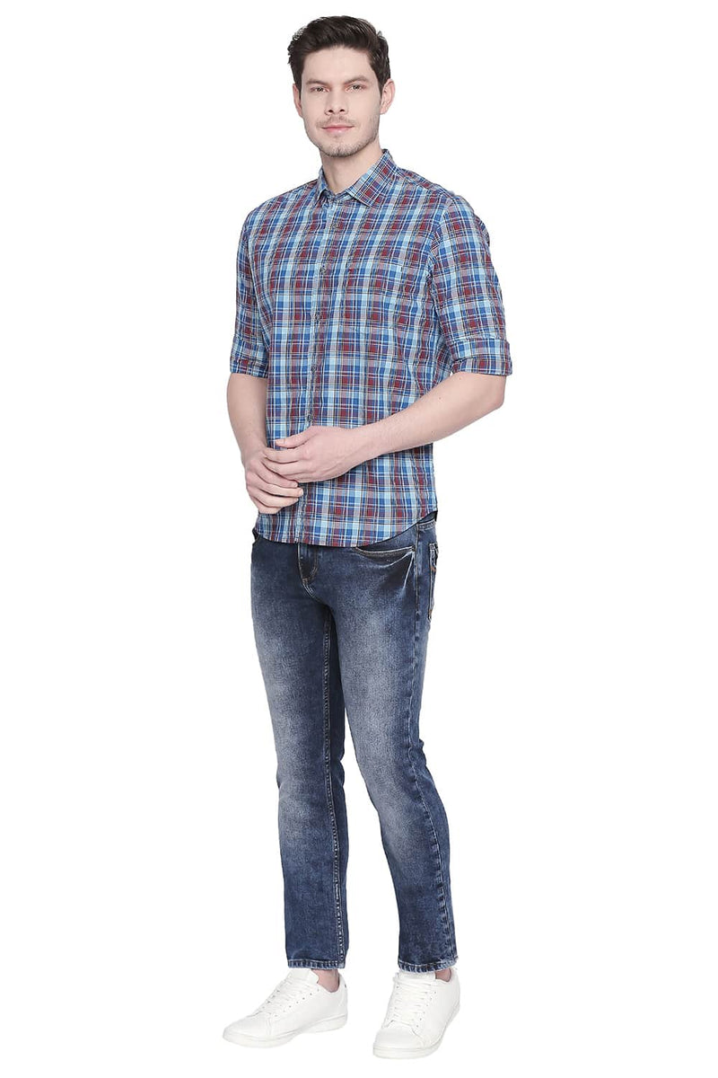 BASICS SLIM FIT CHECKS SHIRT