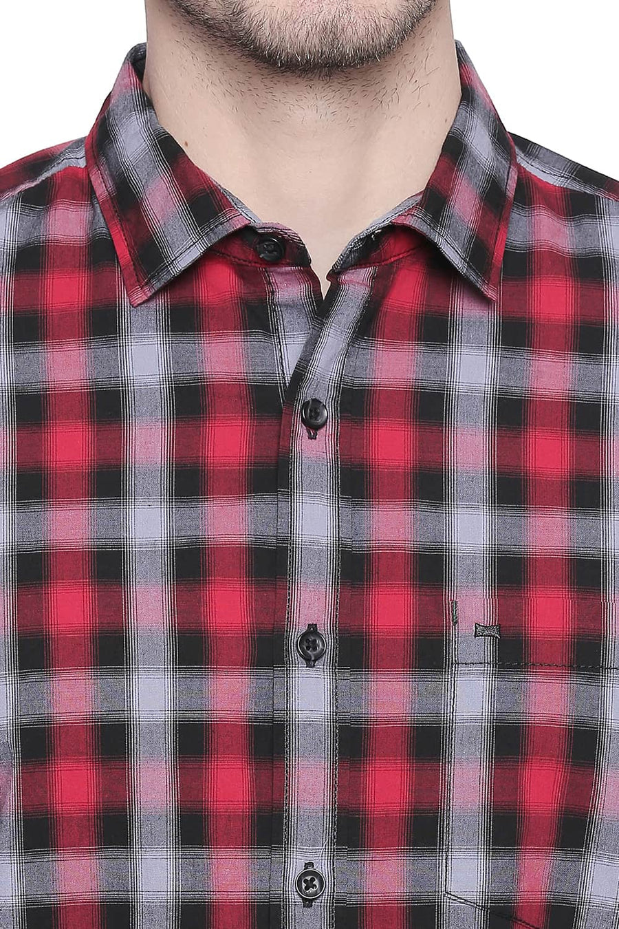 BASICS SLIM FIT HIGH RISK RED CHECKS SHIRT