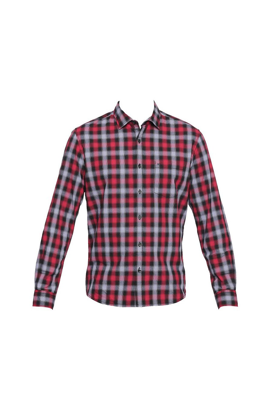 BASICS SLIM FIT HIGH RISK RED CHECKS SHIRT