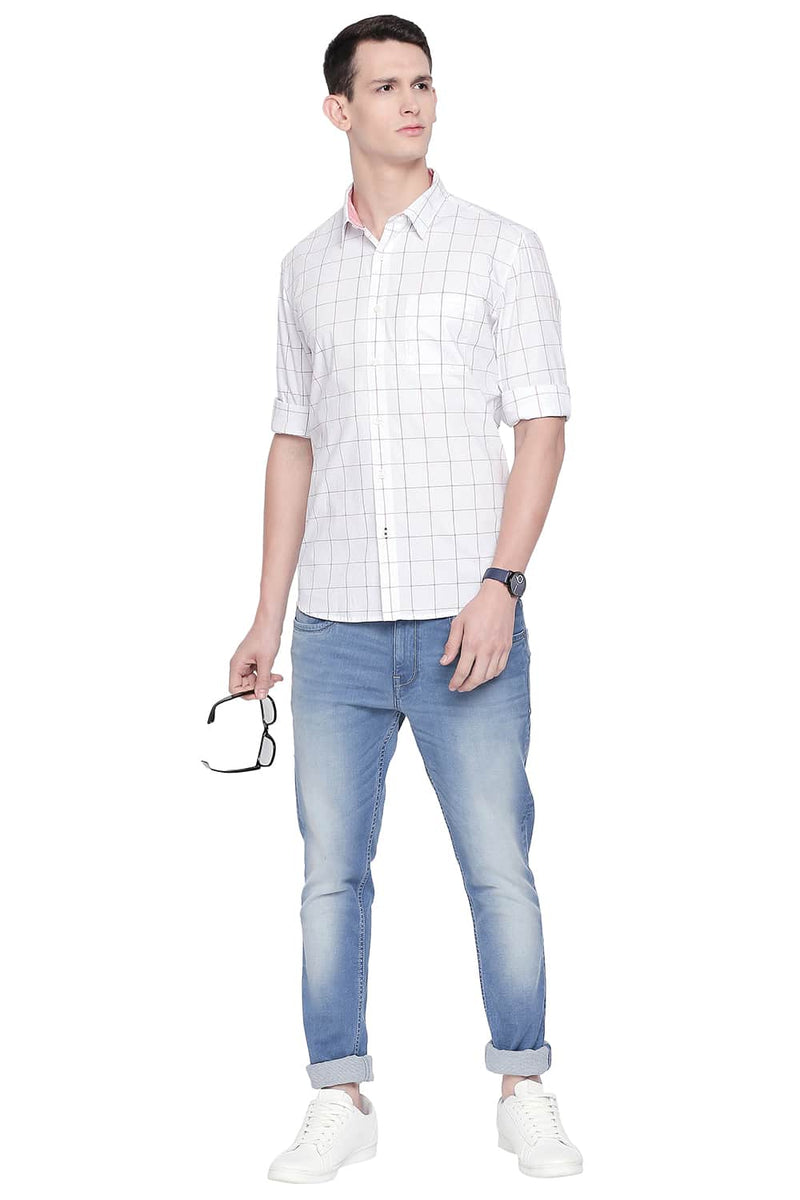 BASICS SLIM FIT CHECKS SHIRT