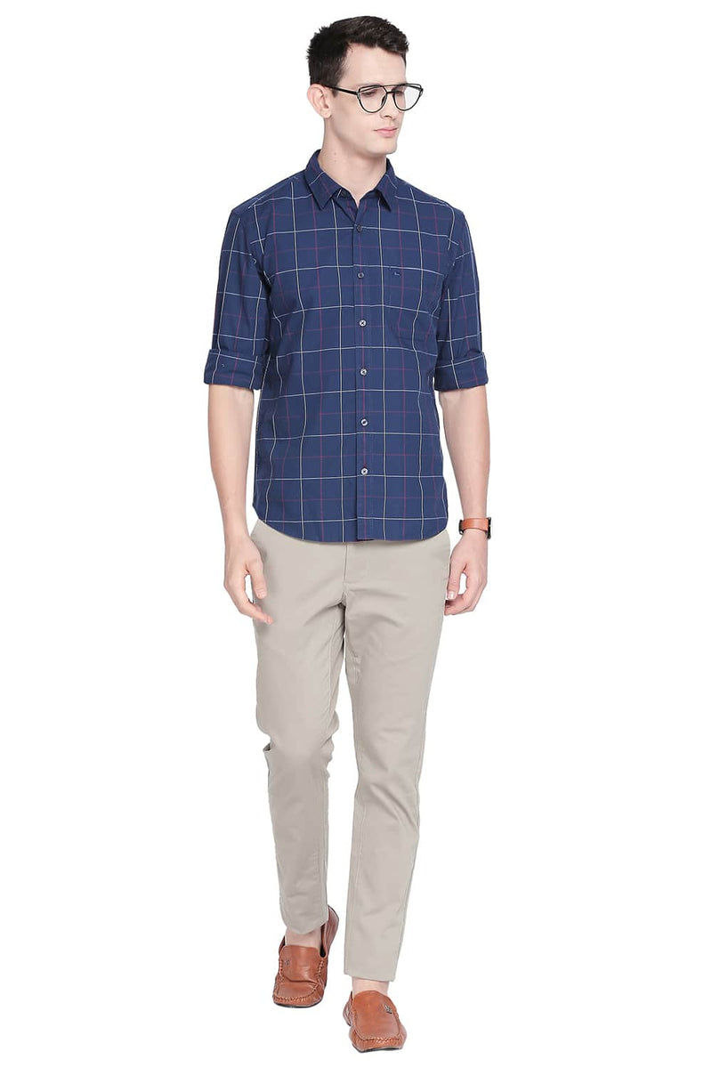 BASICS SLIM FIT CHECKS SHIRT