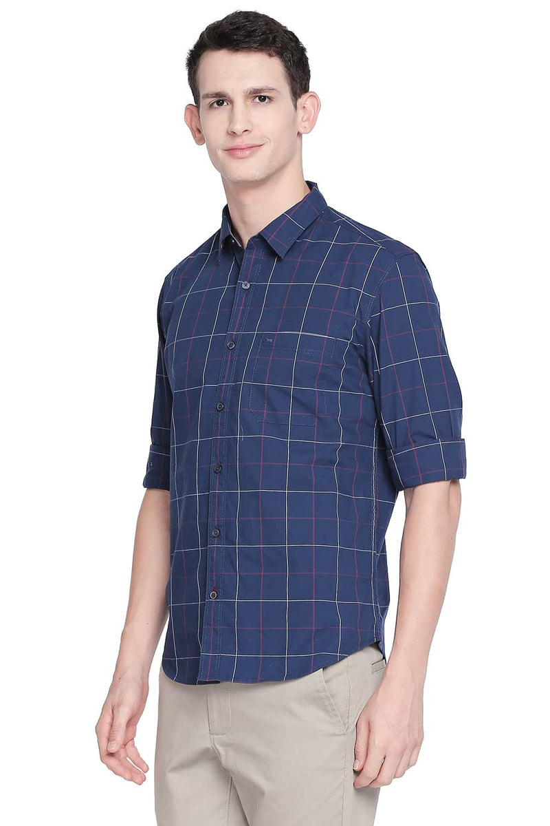 BASICS SLIM FIT CHECKS SHIRT