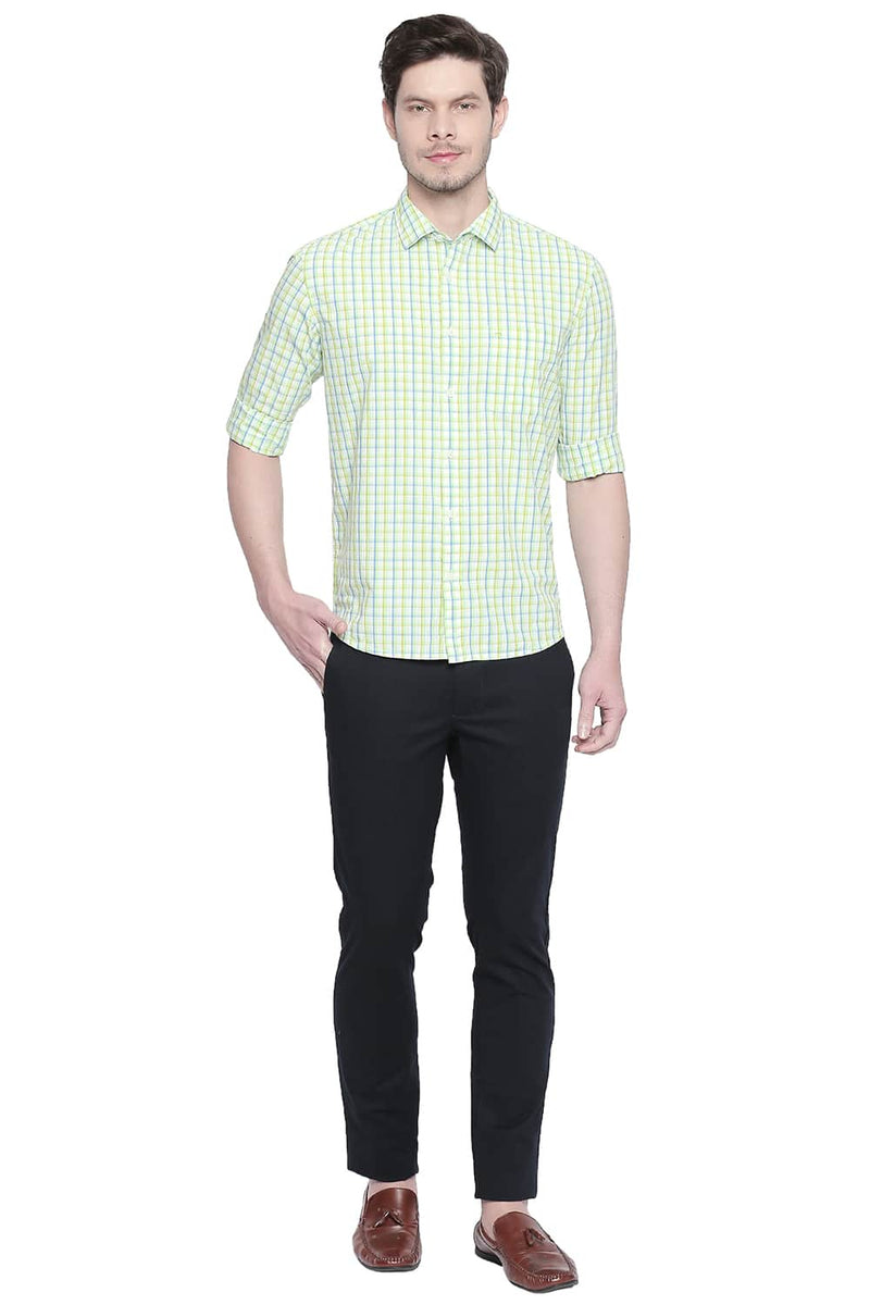 BASICS SLIM FIT CHECKS SHIRT