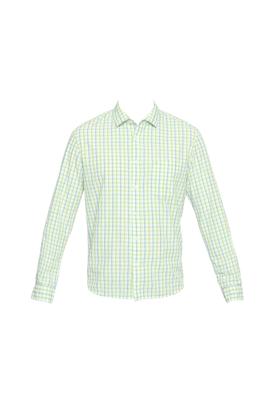 BASICS SLIM FIT PARADISE GREEN CHECKS SHIRT