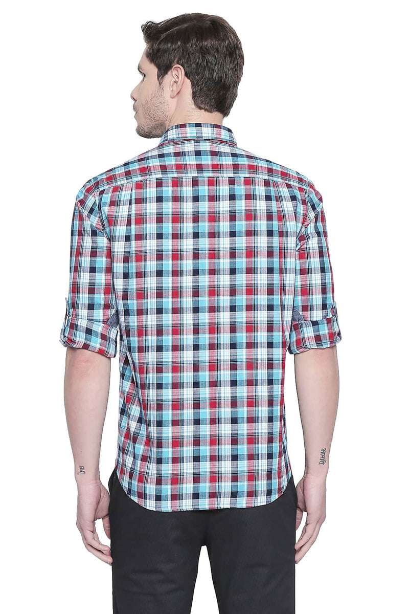 BASICS SLIM FIT CHECKS SHIRT