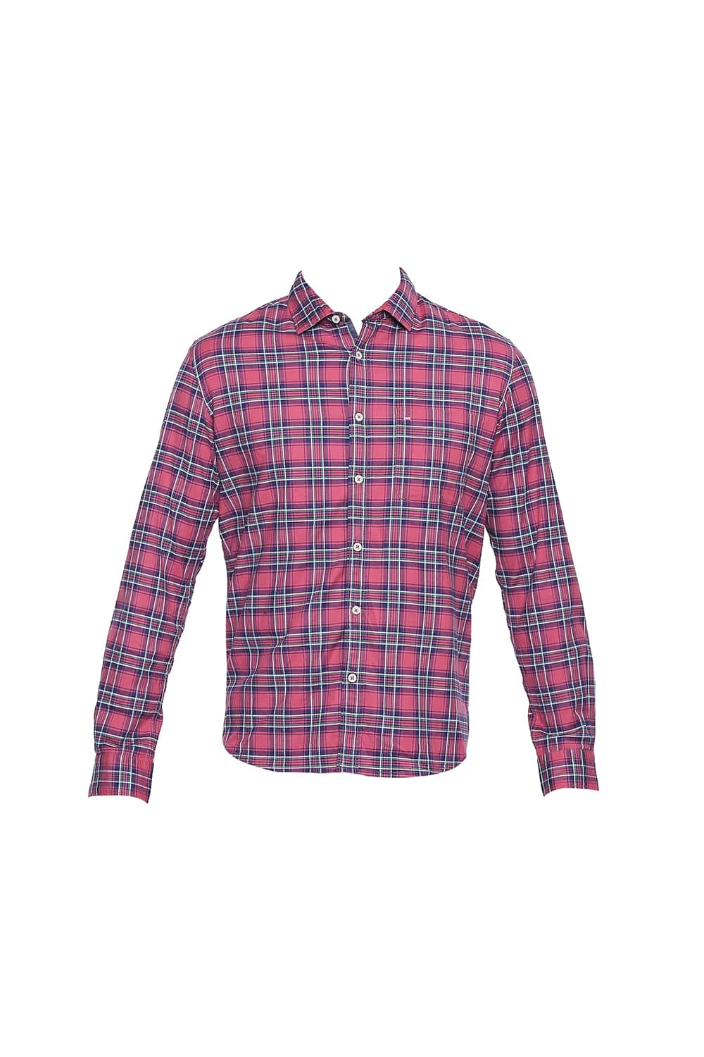 BASICS SLIM FIT STRETCH CHECKS SHIRT