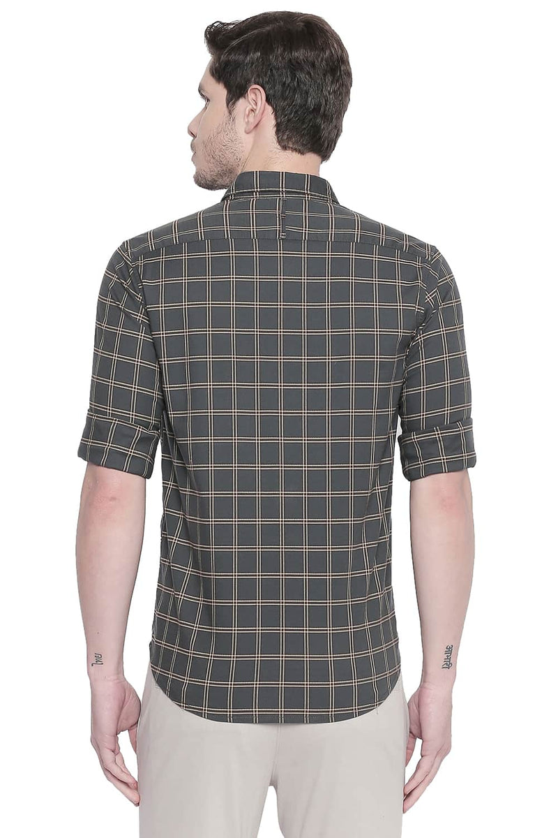 BASICS SLIM FIT CHECKS SHIRT