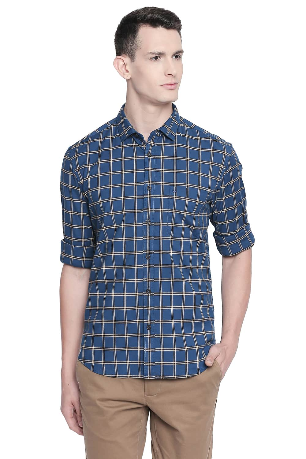 BASICS SLIM FIT CHECKS SHIRT