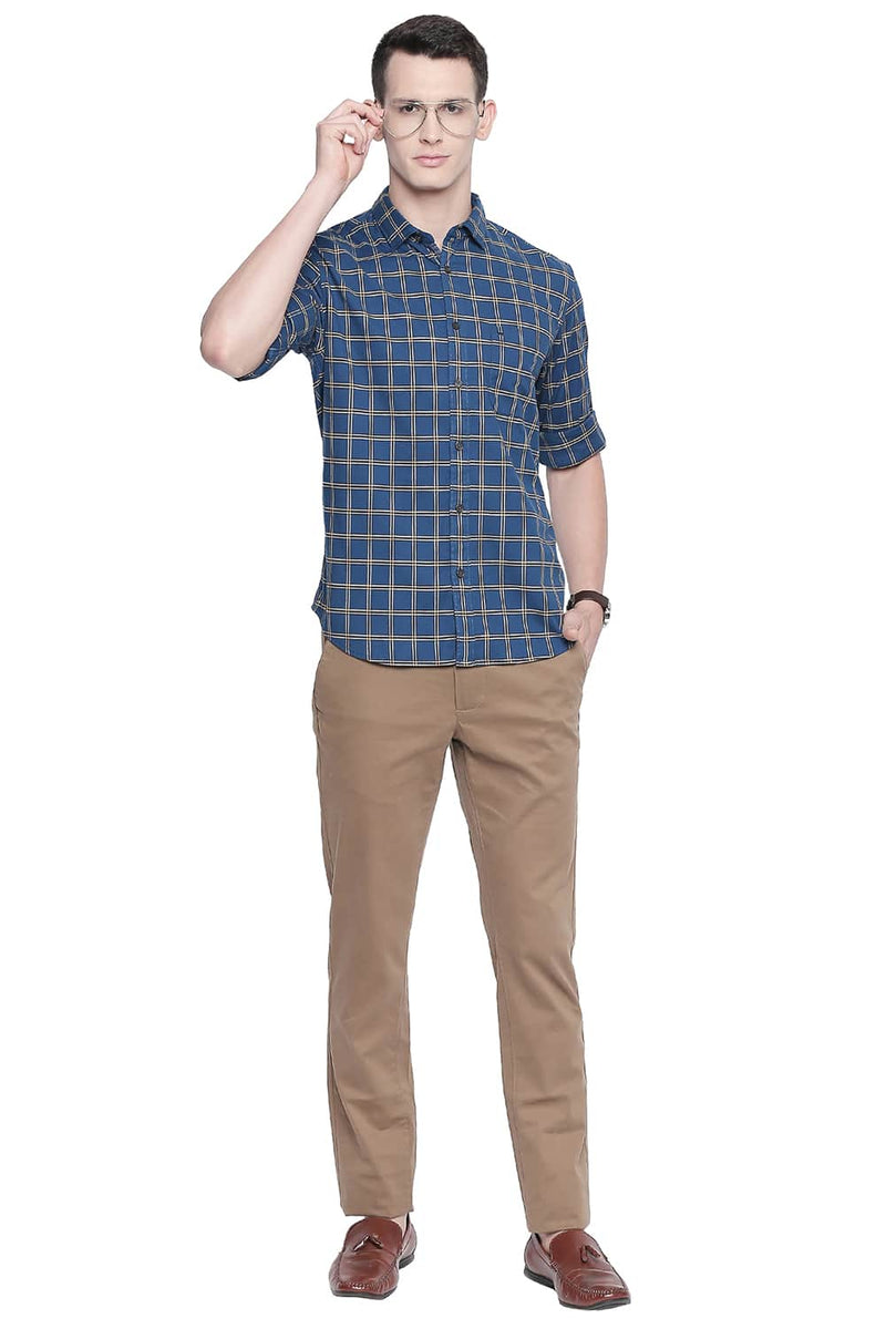 BASICS SLIM FIT CHECKS SHIRT