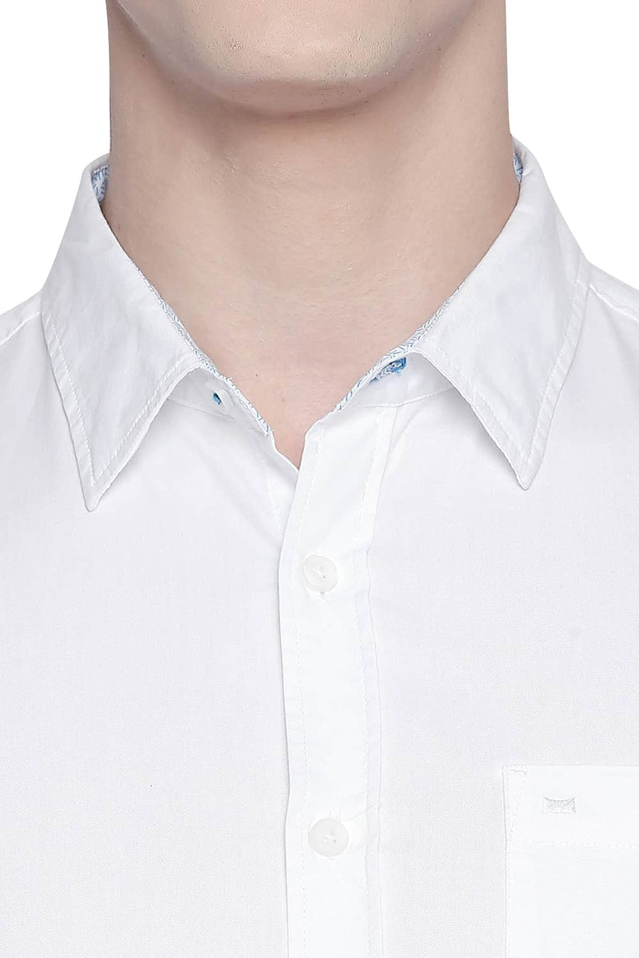 BASICS SLIM FIT BRIGHT WHITE OXFORD SHIRT