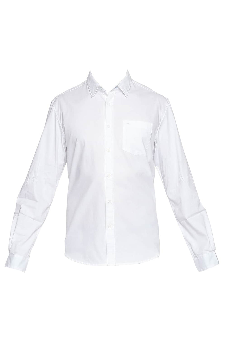 BASICS SLIM FIT BRIGHT WHITE OXFORD SHIRT