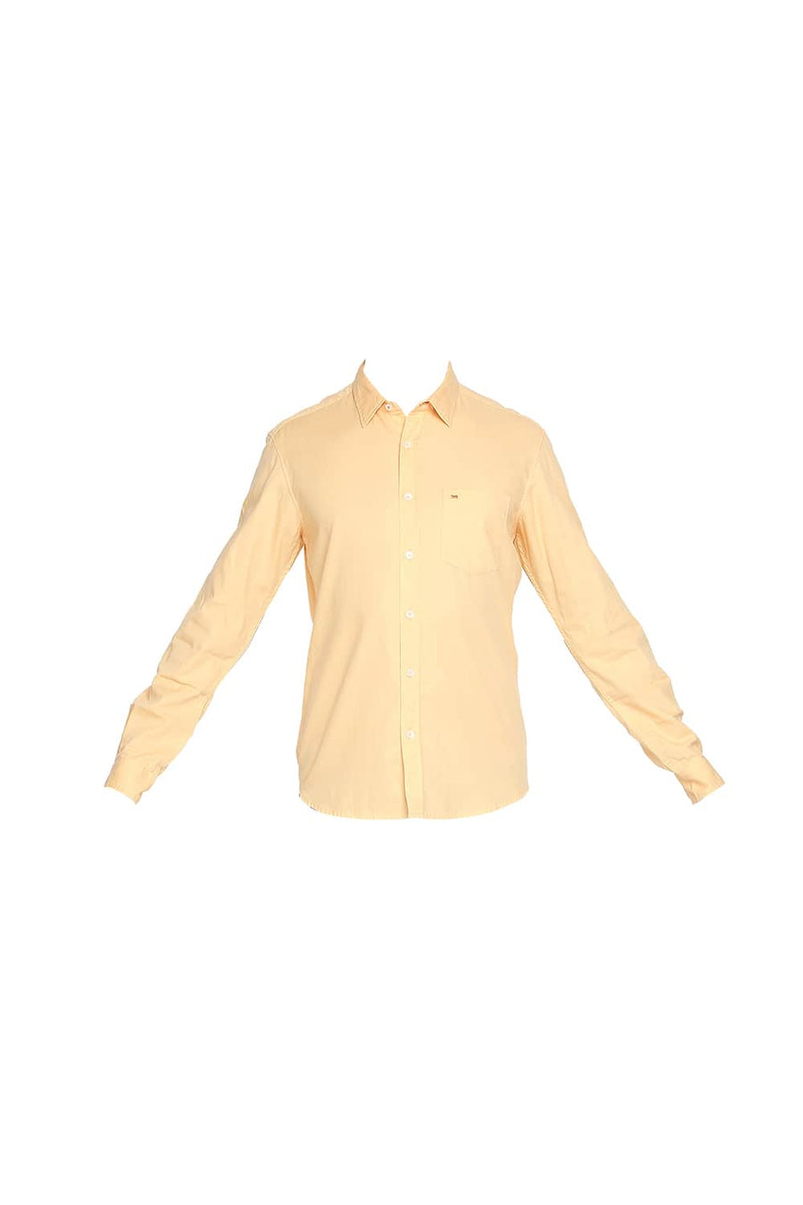 BASICS SLIM FIT CREAM YELLOW DOBBY SHIRT