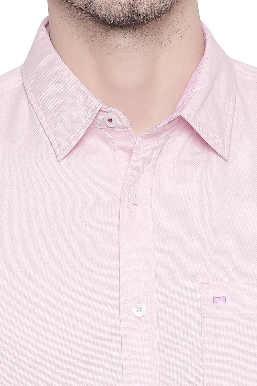BASICS SLIM FIT FAIRY TALE PINK DOBBY SHIRT