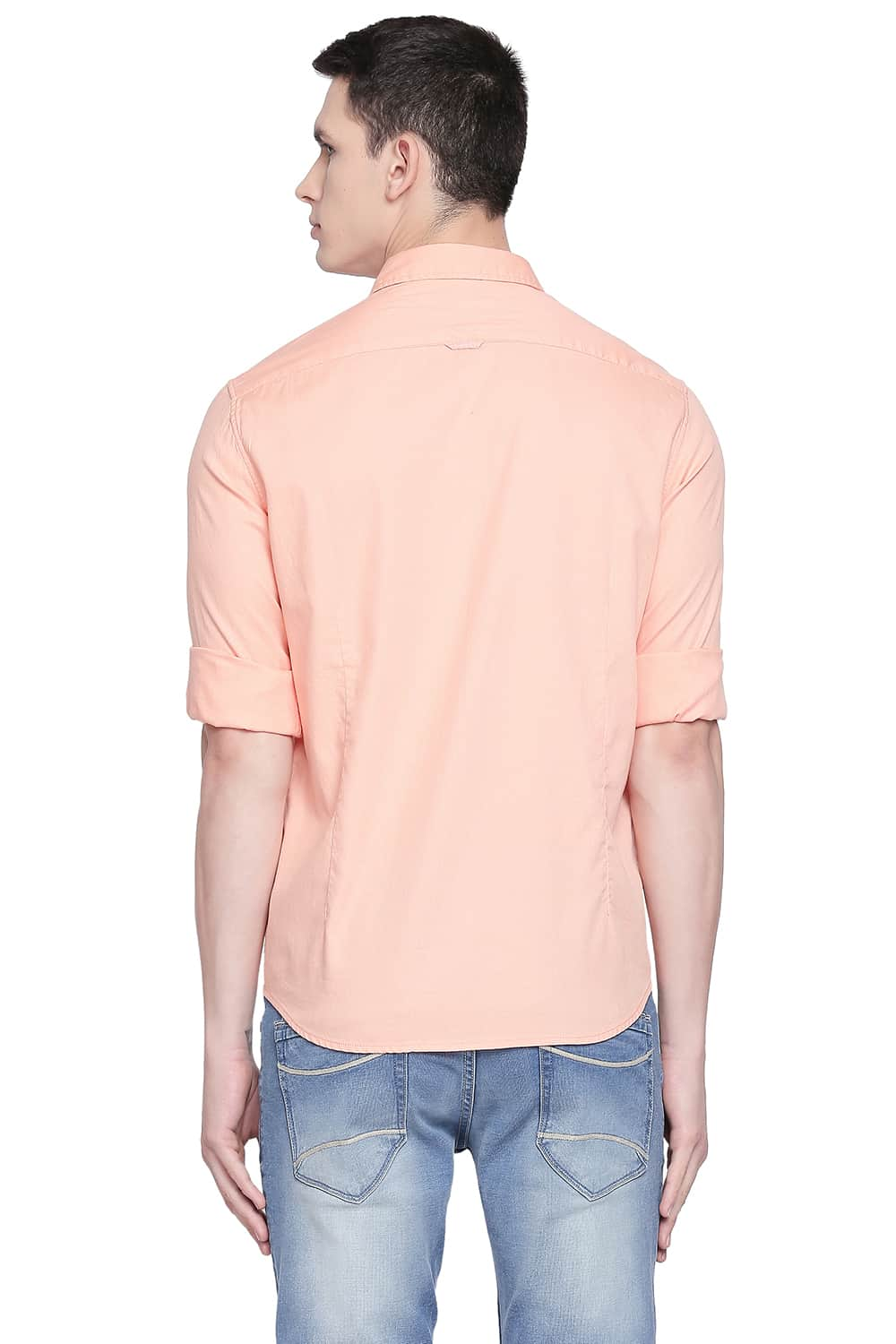 BASICS SLIM FIT DOBBY SHIRT