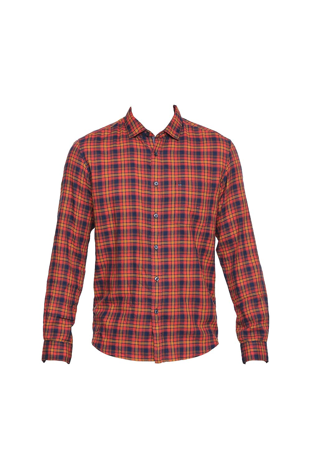 BASICS SLIM FIT DOBBY CHECKS SHIRT