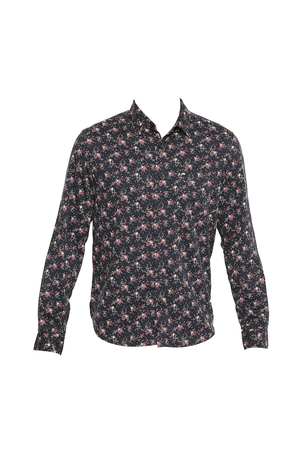 BASICS SLIM FIT SATIN DIGITAL PRINTED SHIRT