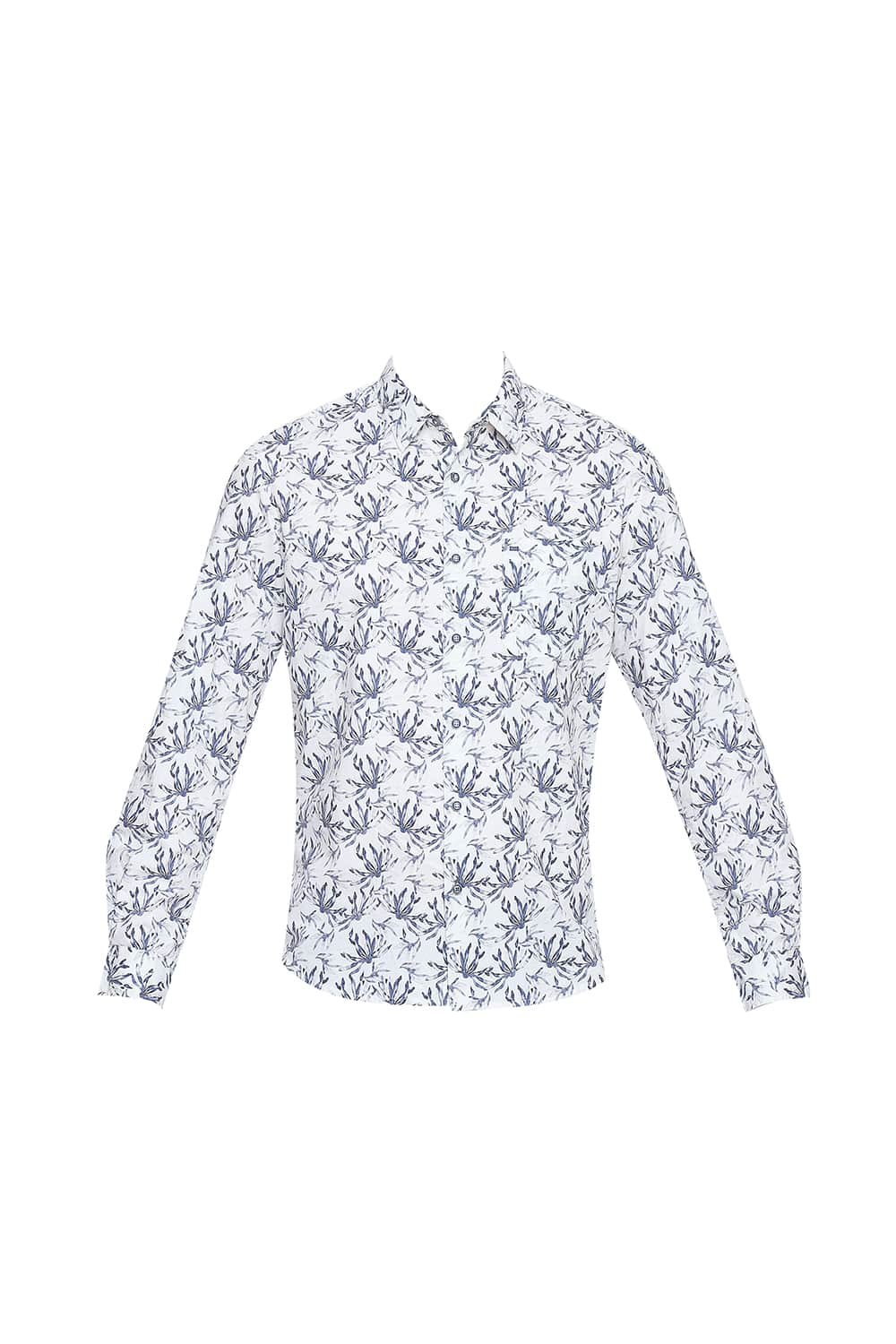 BASICS SLIM FIT POPLIN DIGITAL PRINTED SHIRT