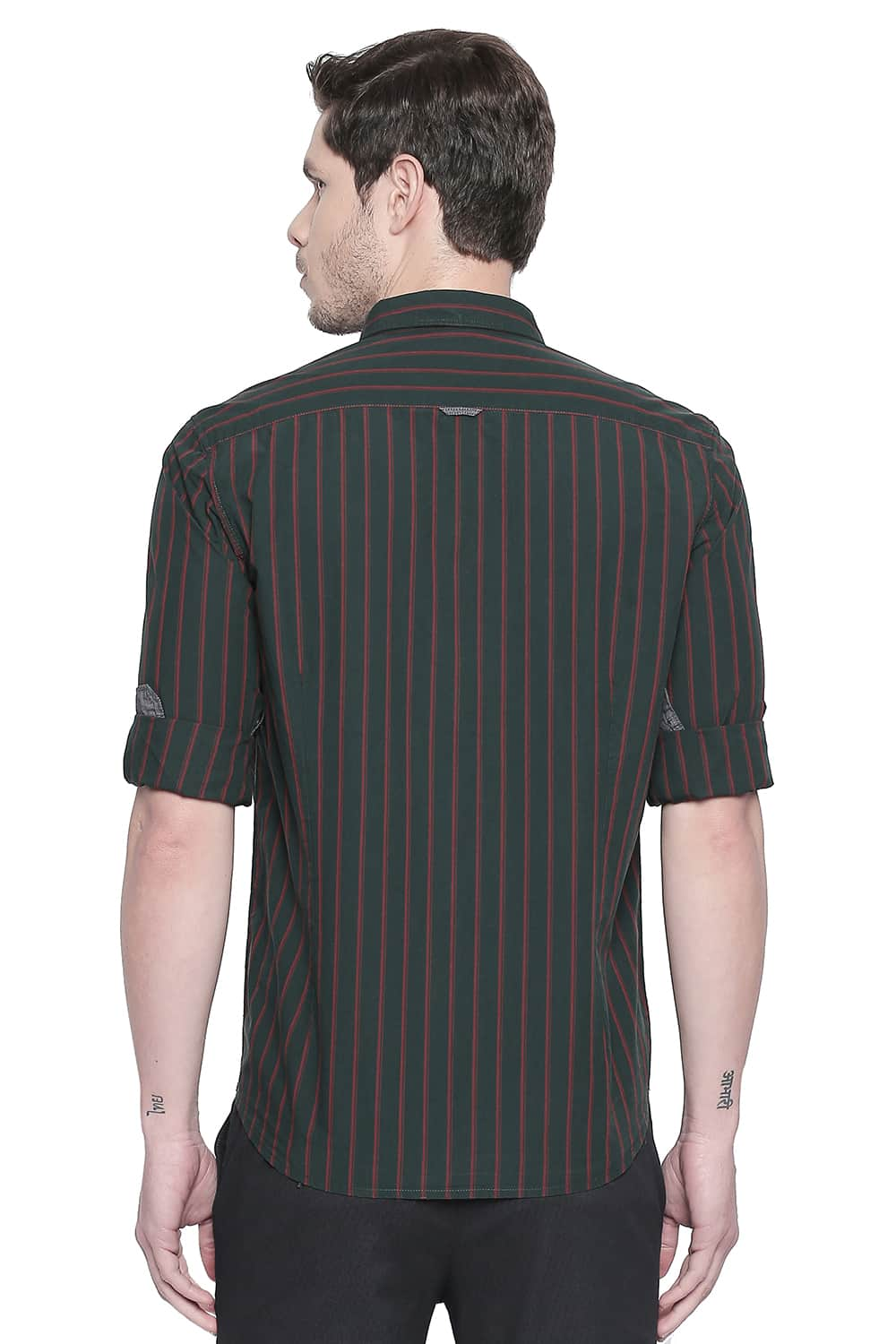 BASICS SLIM FIT STRIPES SHIRT