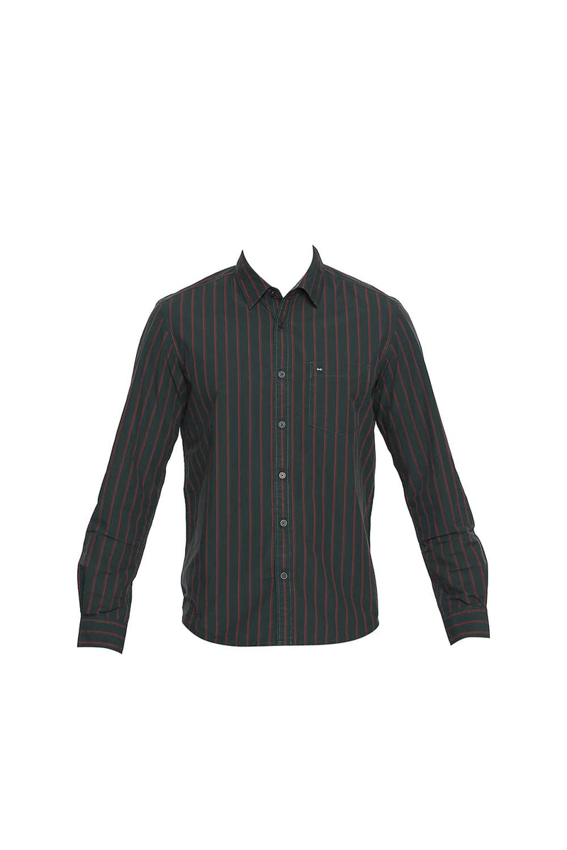 BASICS SLIM FIT STRIPES SHIRT