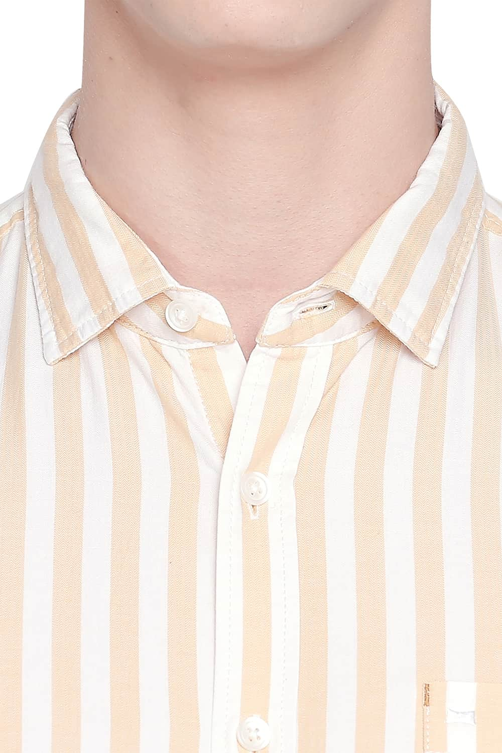 BASICS SLIM FIT TWILL STRIPES SHIRT