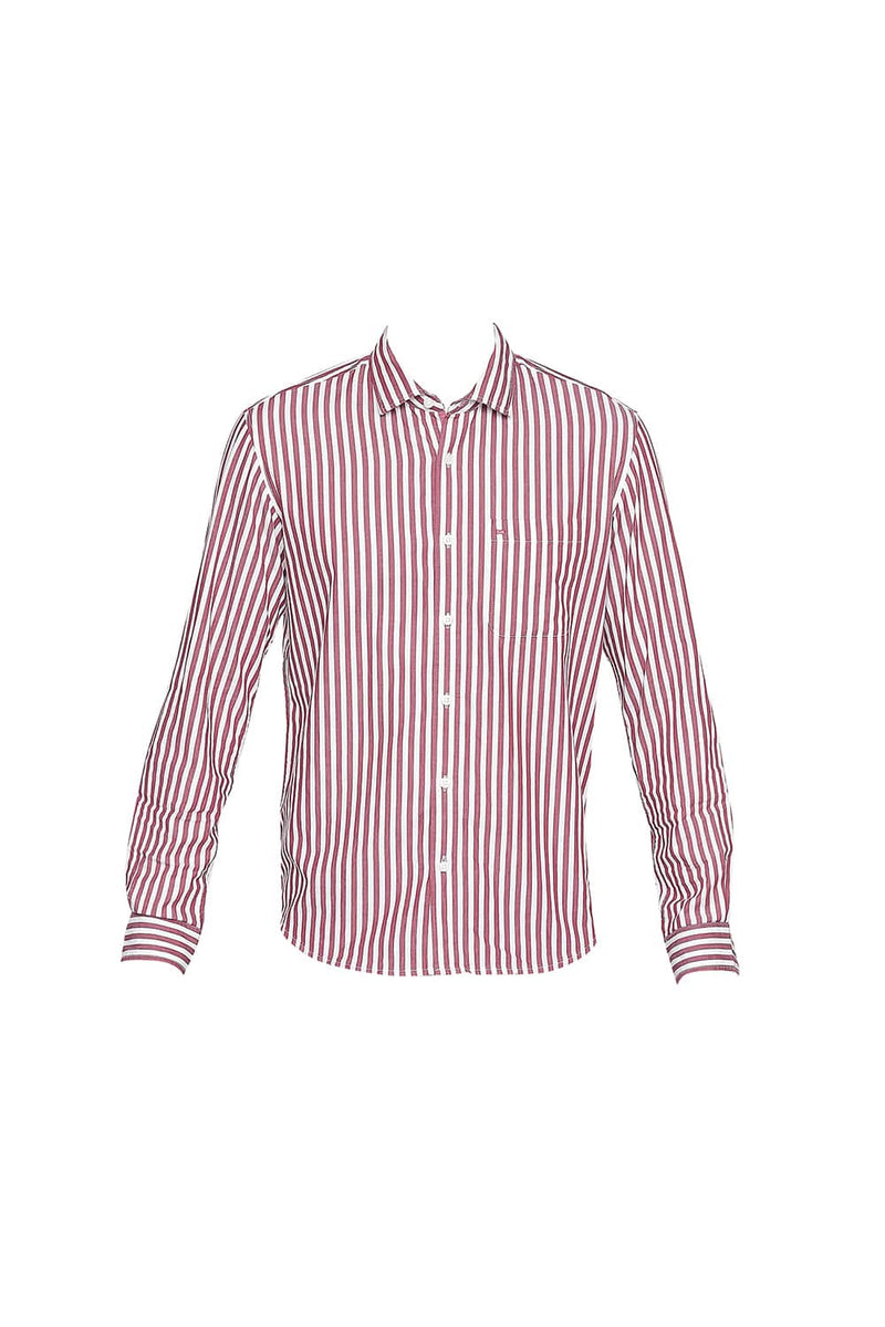 BASICS SLIM FIT STRIPE TWILL SHIRT