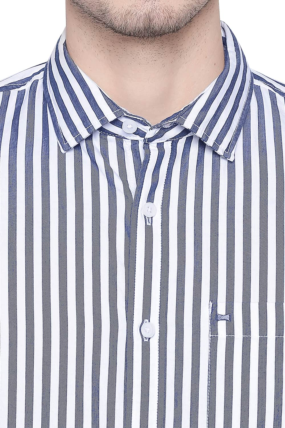 BASICS SLIM FIT STRIPE TWILL SHIRT