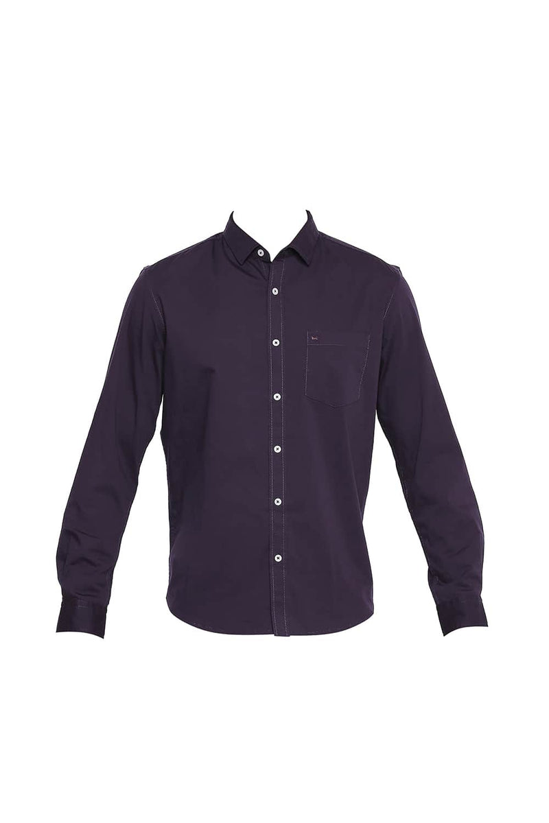 BASICS SLIM FIT TWILL STRETCH SHIRT