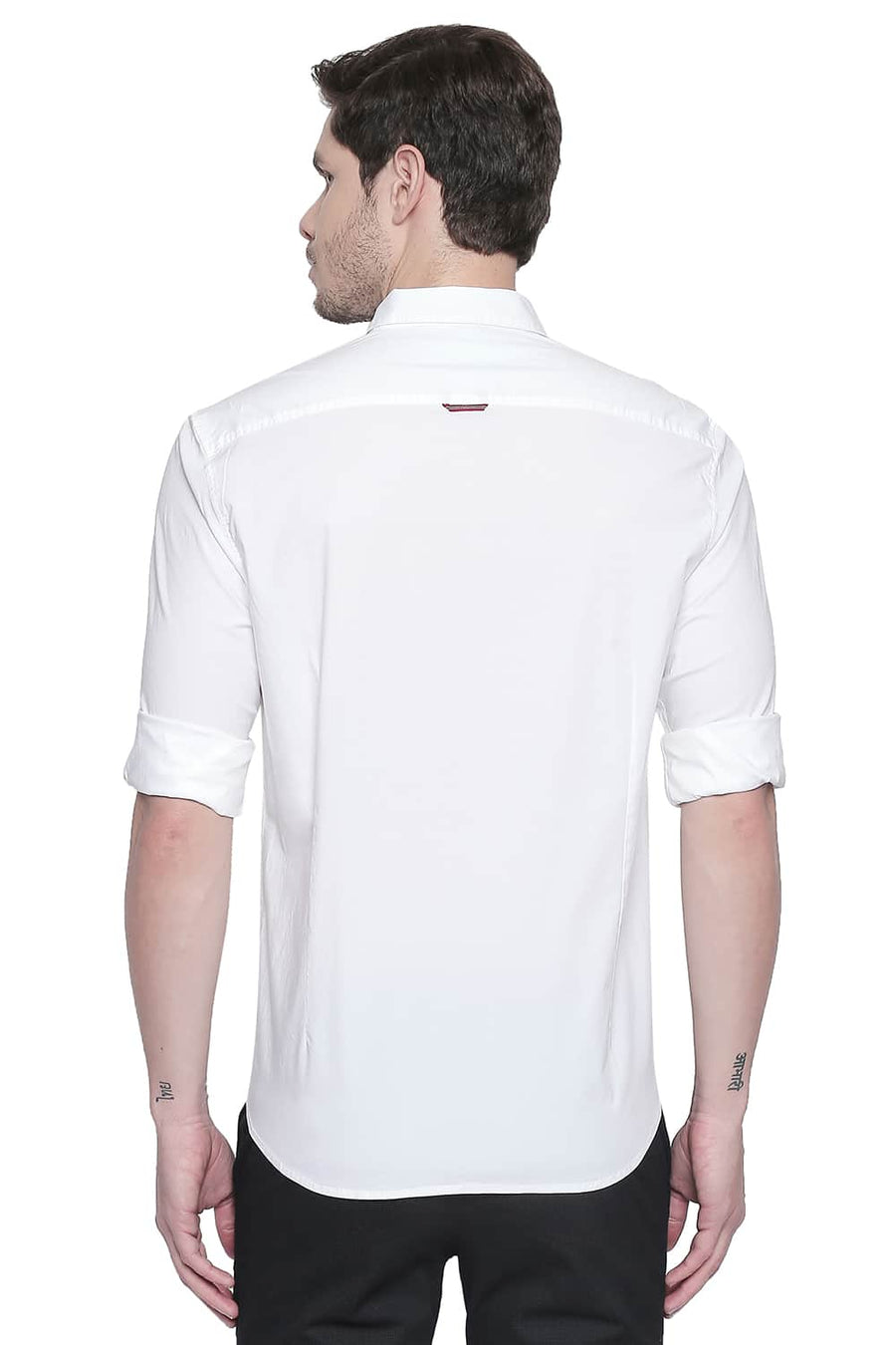 BASICS SLIM FIT CLOUD DANCER POPLIN STRETCH SHIRT