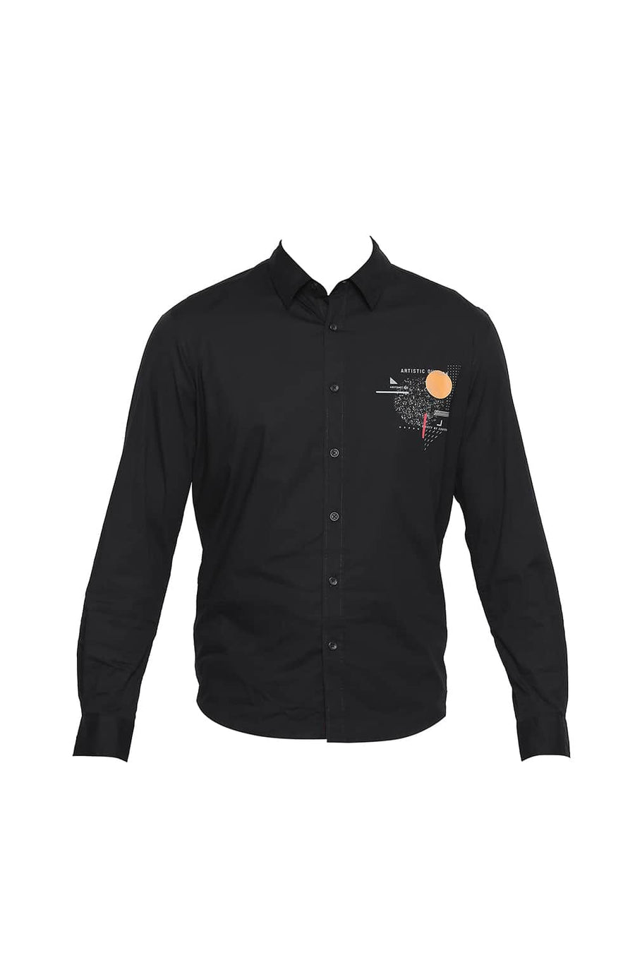 BASICS SLIM FIT MOONLESS NIGHT POPLIN STRETCH SHIRT