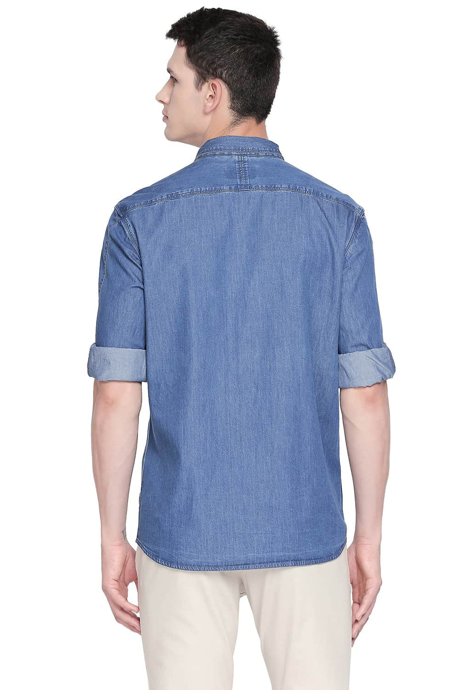 BASICS SLIM FIT ENSIGN NAVY INDIGO SHIRT