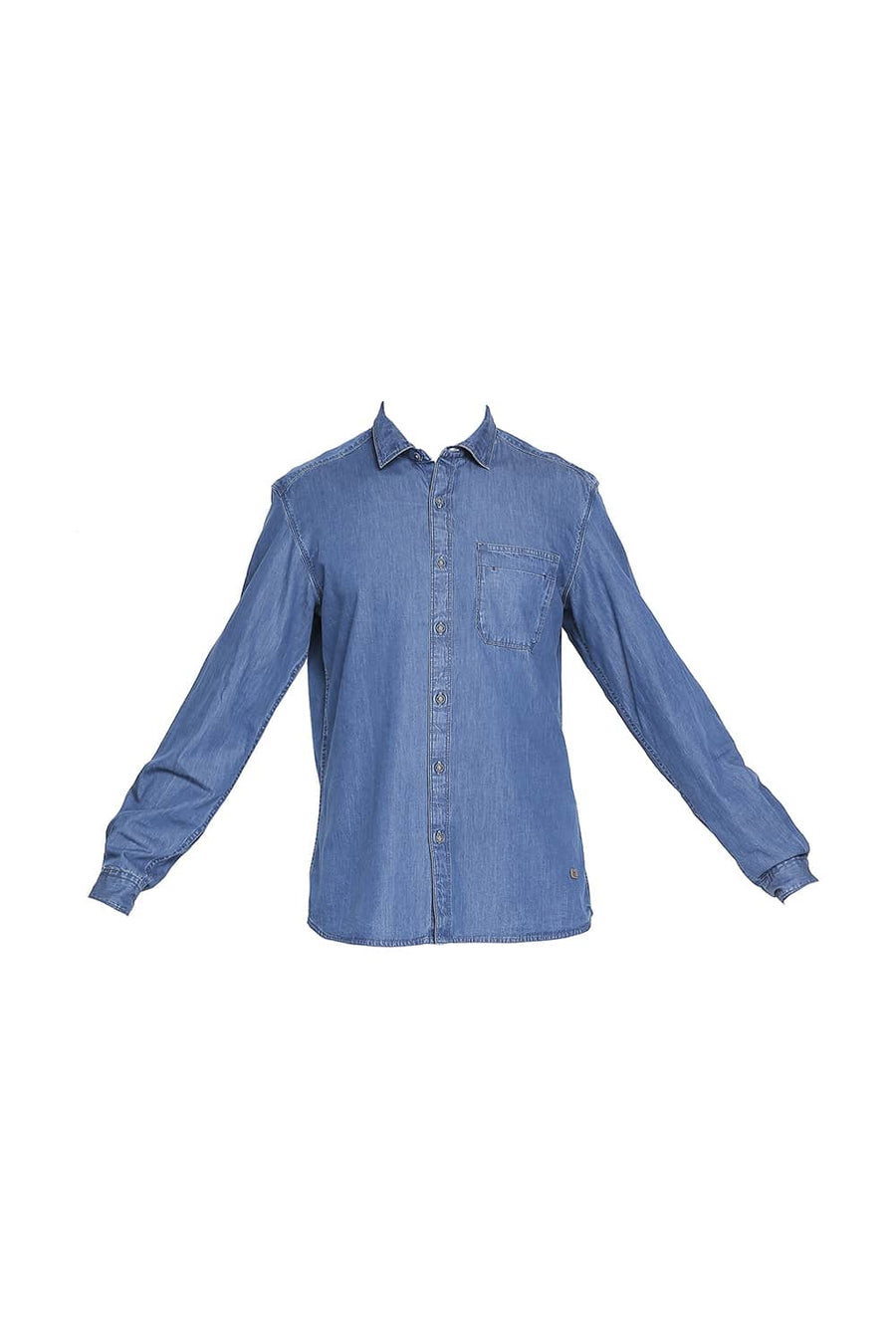 BASICS SLIM FIT ENSIGN NAVY INDIGO SHIRT