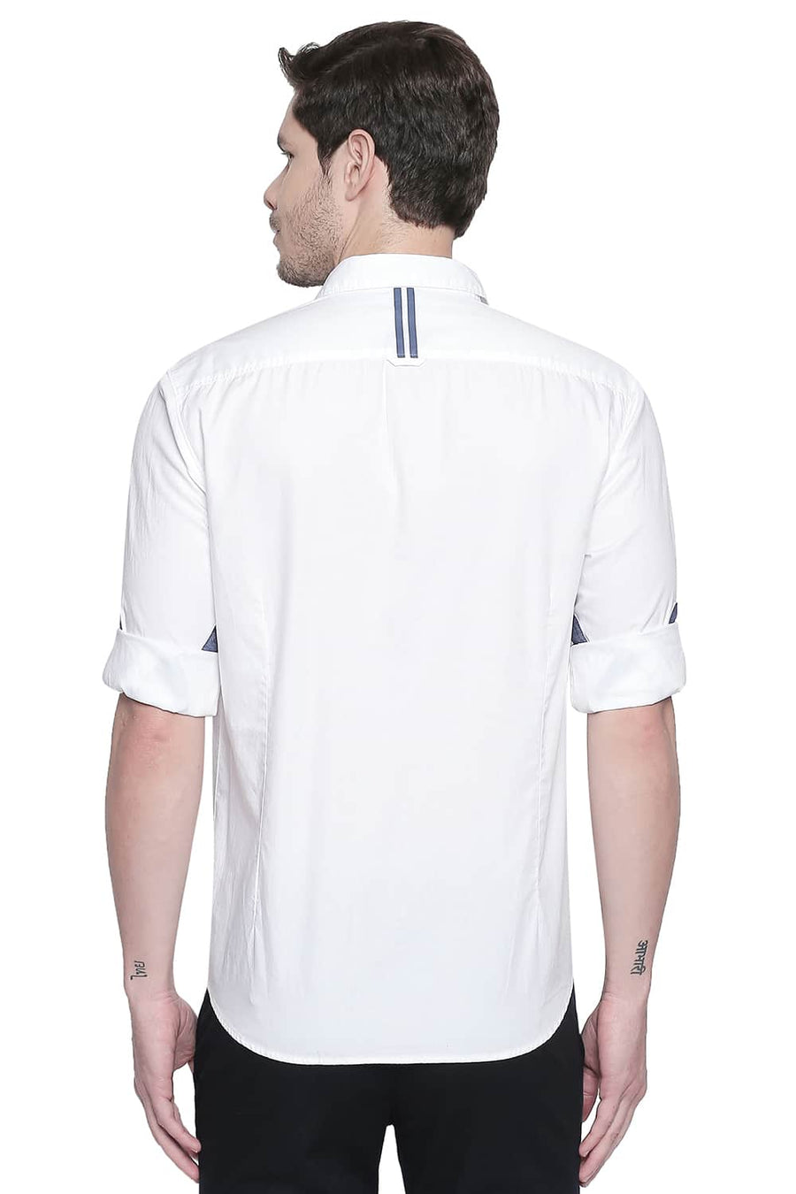 BASICS SLIM FIT BLANC WHITE OXFORD SHIRT