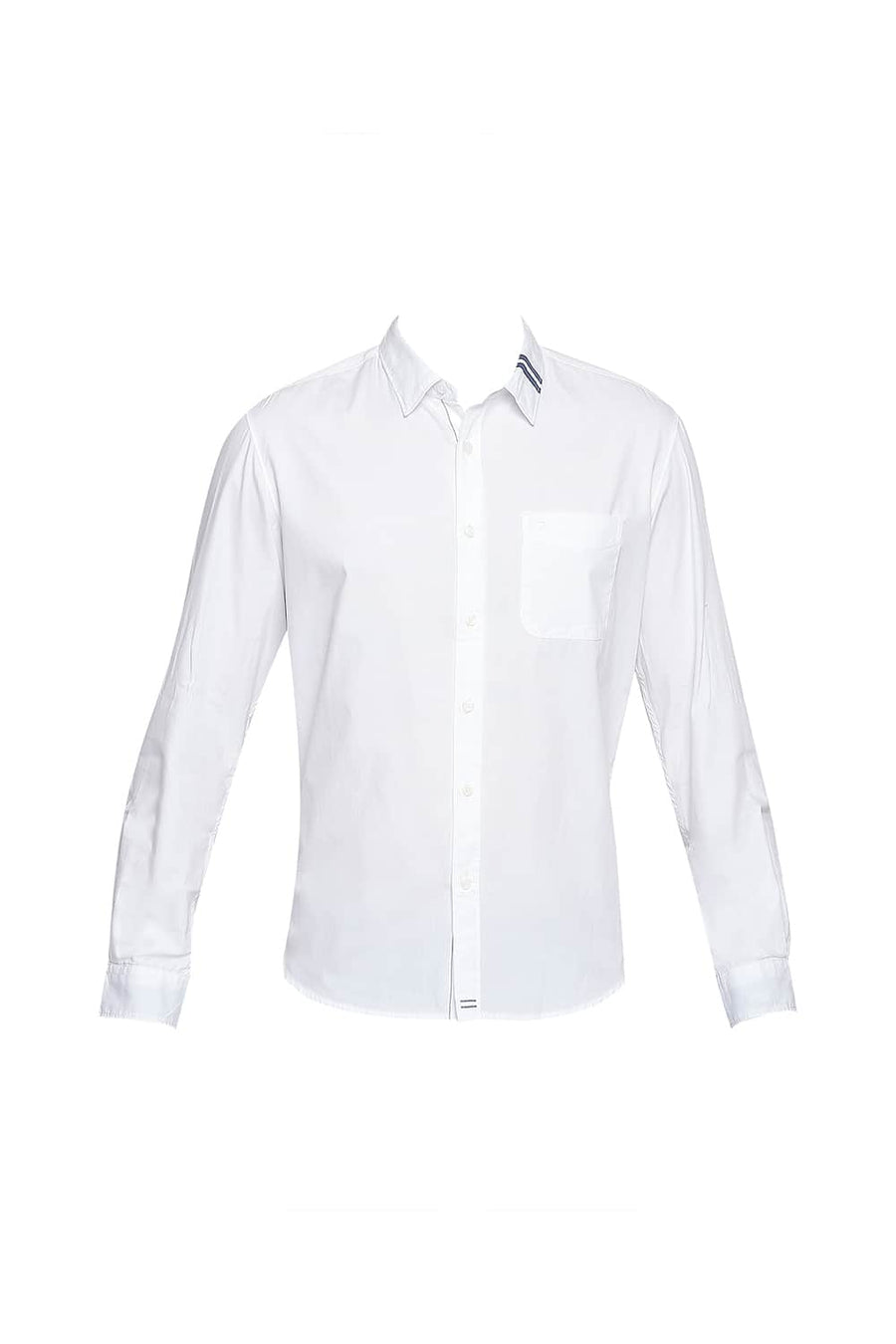 BASICS SLIM FIT BLANC WHITE OXFORD SHIRT