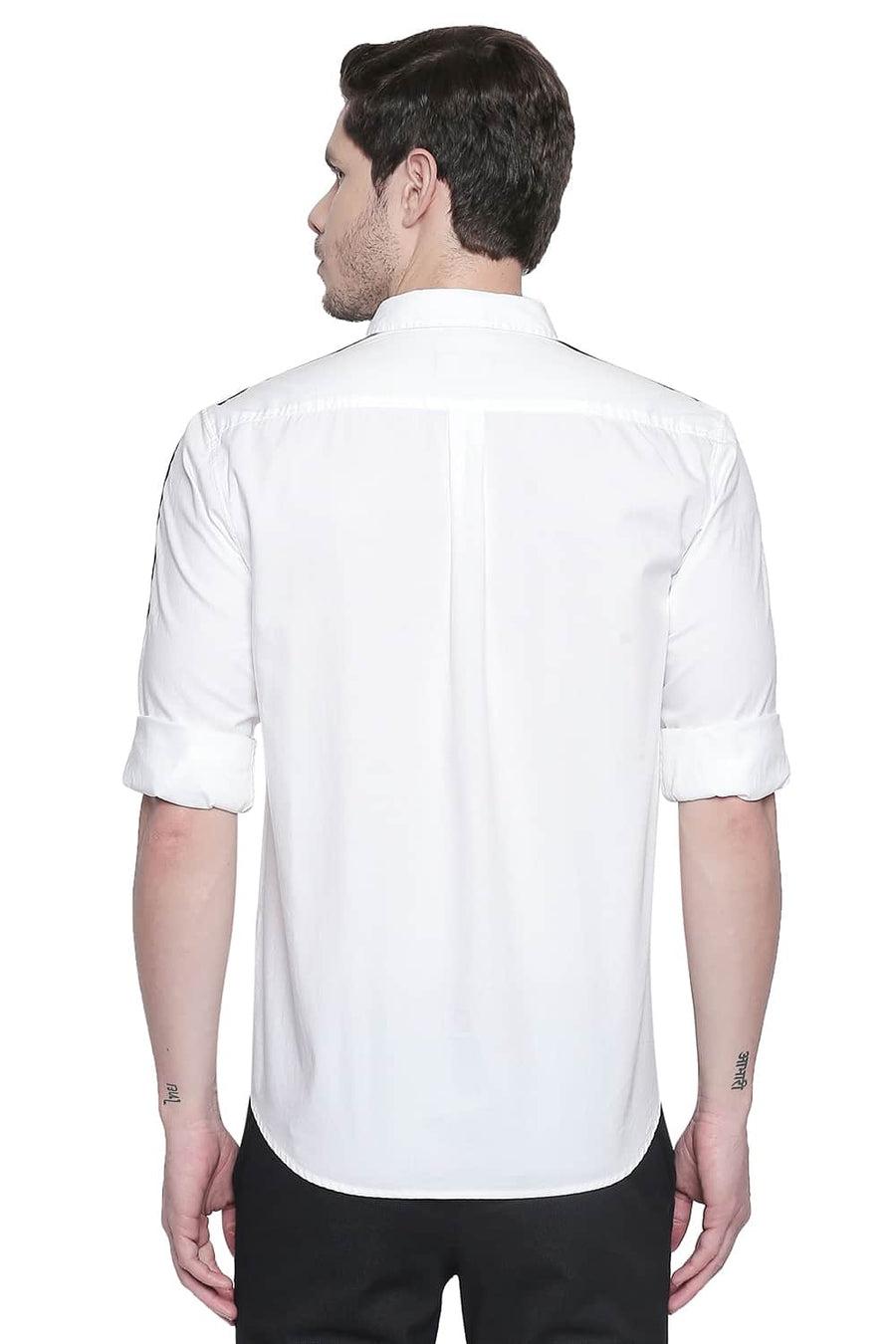 BASICS SLIM FIT SNOW WHITE OXFORD PLAIN SHIRT
