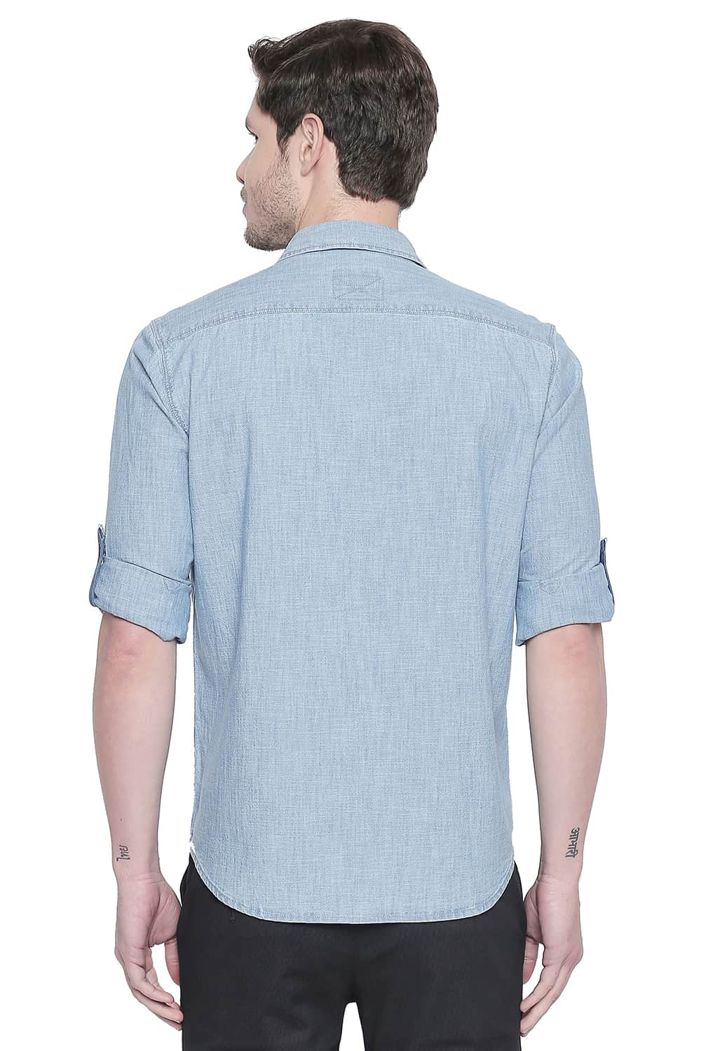 BASICS SLIM FIT BLUE INDIGO SHIRT