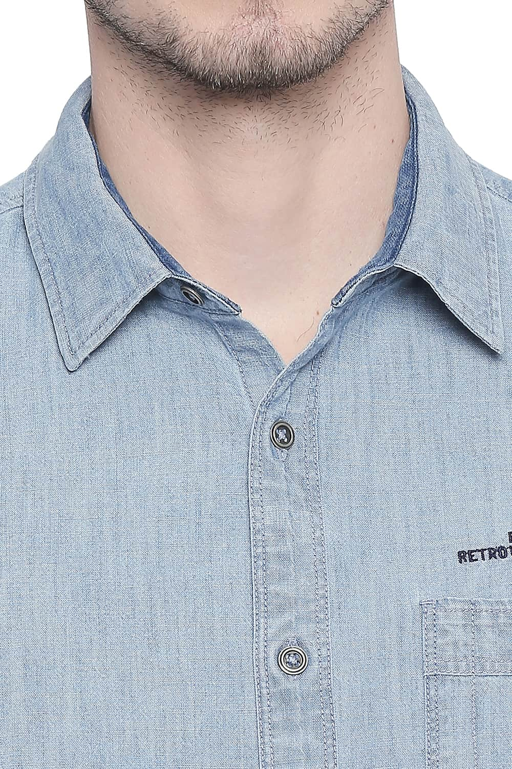 BASICS SLIM FIT BLUE INDIGO SHIRT