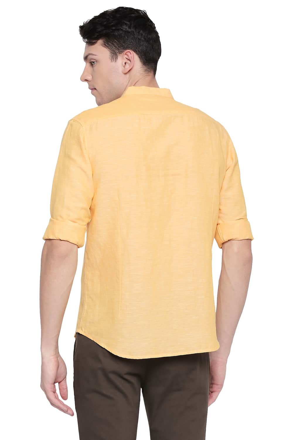 BASICS SLIM FIT COTTON LINEN SHIRT