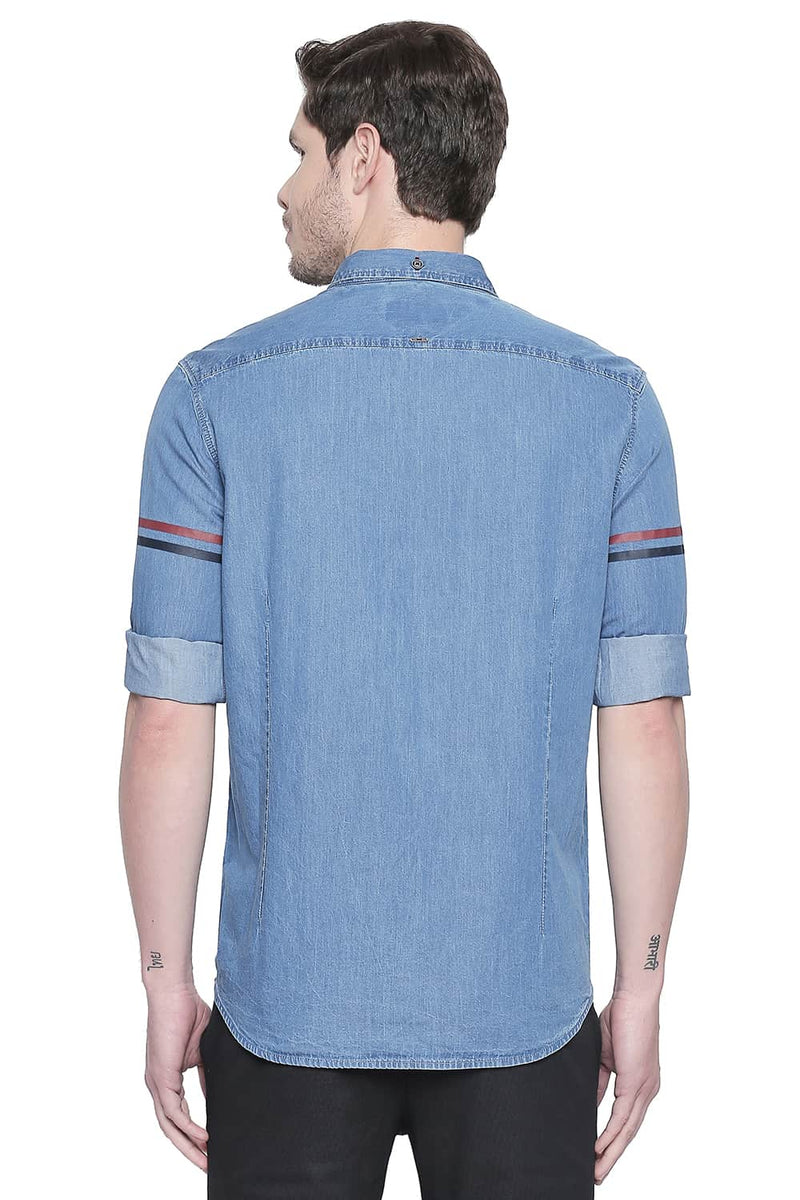 BASICS SLIM FIT INDIGO SHIRT